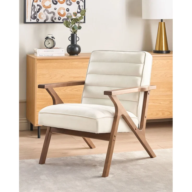 Sessel KISA Samtstoff Cremeweiß – Bild 3