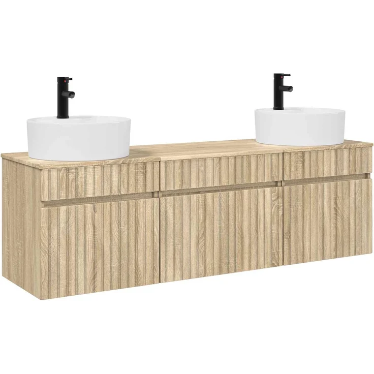 vidaXL Badezimmerschrank-Set 3 stk. Sonoma-Eiche 157 x 44,5 x 82 cm 3405749 – Bild 2
