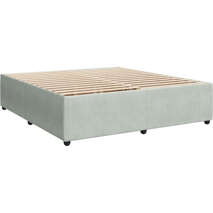 vidaXL Bettgestell ohne Matratze Hellgrau 200x200 cm Samt 3285030 – Bild 3