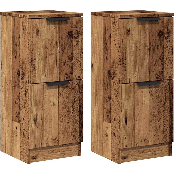 vidaXL Sideboards 2 Stk. Altholz-Optik 30x30x70 cm Holzwerkstoff 856960 – Bild 1