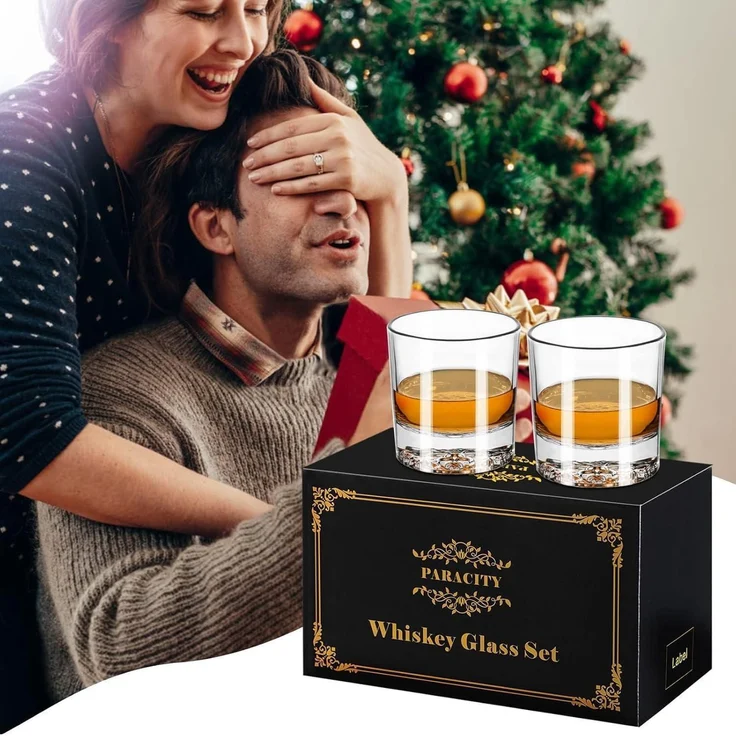 Whisky Gläser Löwenmuster Tumbler Set Rum Gläser 300ml 2er Pack – Bild 7