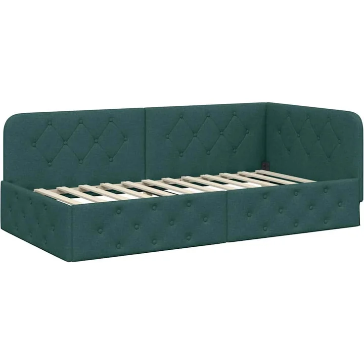 vidaXL Eckbettgestell Dunkelgrün 90 x 200 cm Stoff 3394049 – Bild 5