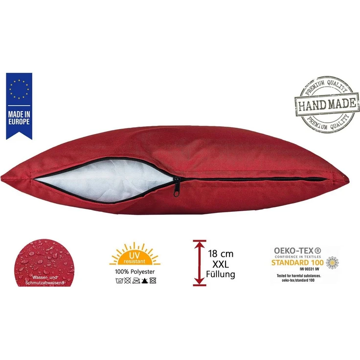 JACK Dekokissen 60x60cm Outdoor Lounge Kissen inkl. XXL Füllung, starke Füllung, strapazierfähig, wasserabweisend, In- und Outdoor – Bild 3