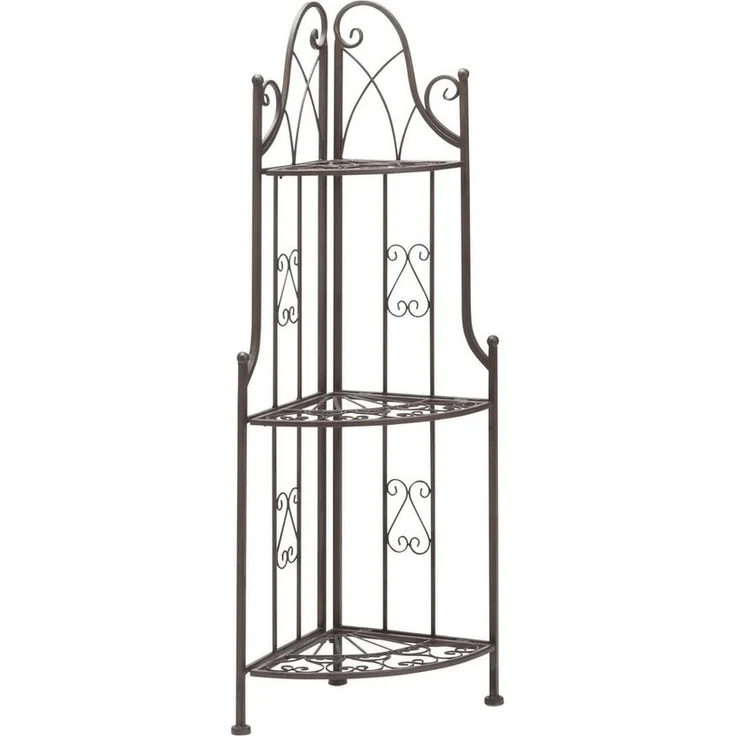 Dehner Blumenständer Eckregal Antik, 46 x 32 x 117.5 cm, Metall, Vintage Regal aus hochwertigem, robustem Eisen – Bild 1