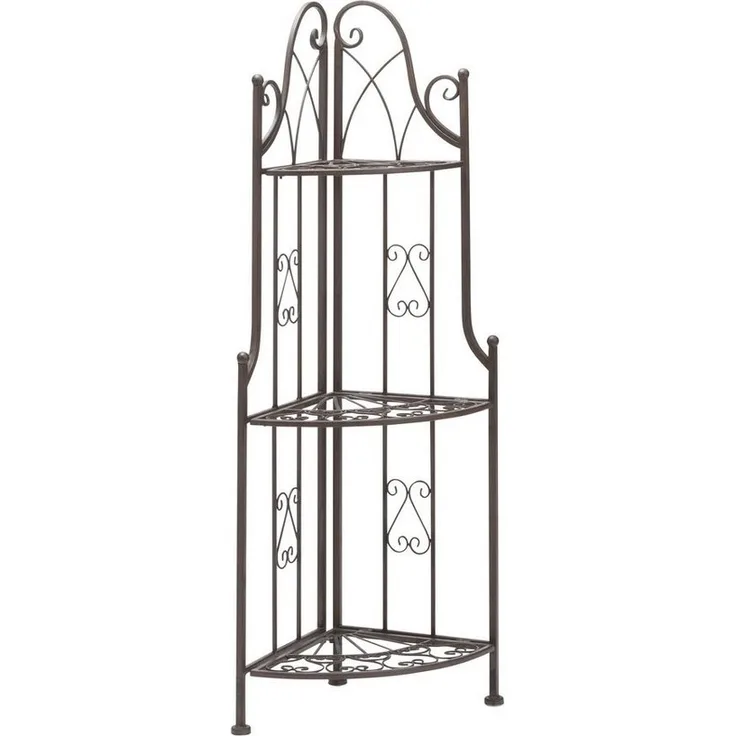 Dehner Blumenständer Eckregal Antik, 46 x 32 x 117.5 cm, Metall, Vintage Regal aus hochwertigem, robustem Eisen