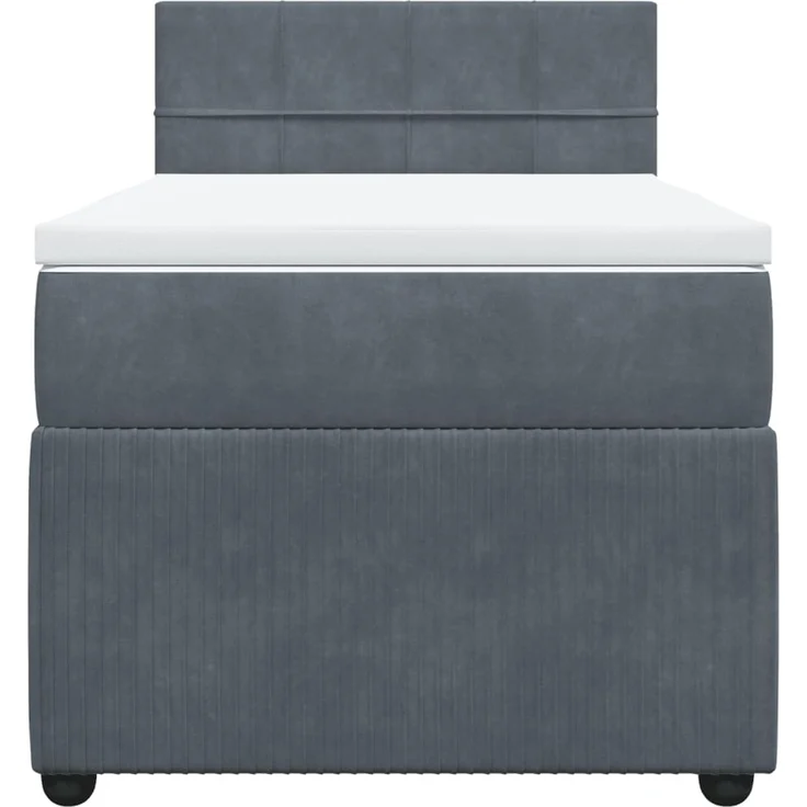 vidaXL Boxspringbett mit Matratze Dunkelgrau 80x200 cm Samt 3287591 – Bild 4