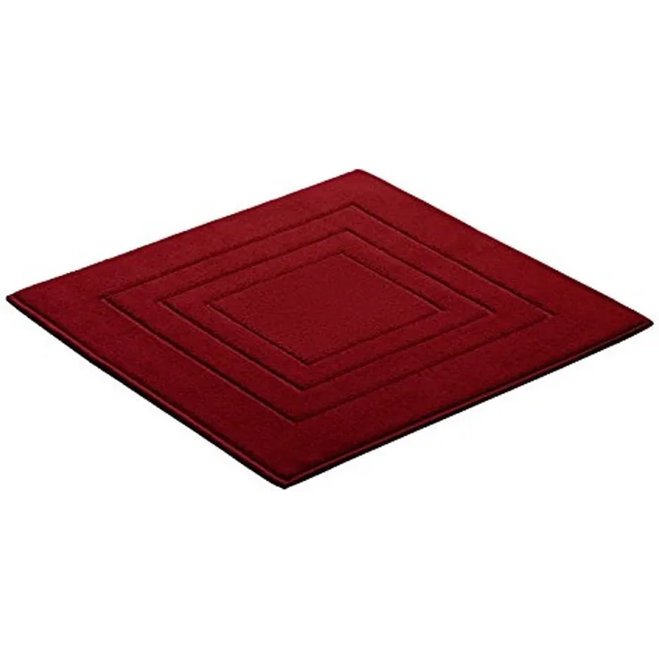 Vossen Badematte Feeling, Höhe 10 mm, beidseitig nutzbar, fußbodenheizungsgeeignet, Baumwolle, quadratisch, Badteppich, Uni-Farben, mit Bordüre, Hoch-Tief Effekt, reine Baumwolle