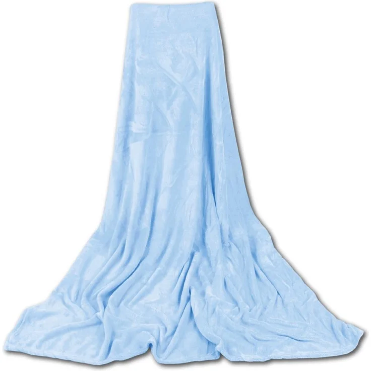 Kuscheldecke 220cm x 240cm hellblau - babyblau – Bild 2