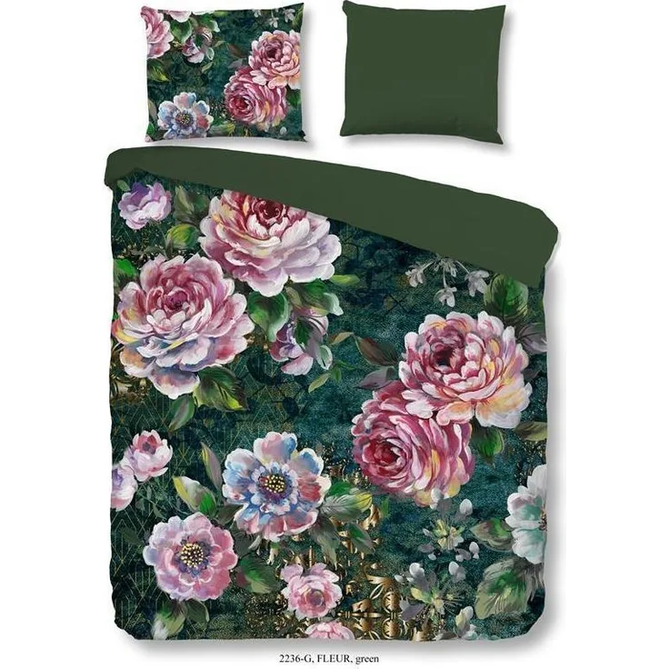 good morning Renforcé Bettwäsche 2 teilig Bettbezug 140x220 cm Kopfkissenbezug 60x70 cm Fleur 2236.44.01 Green