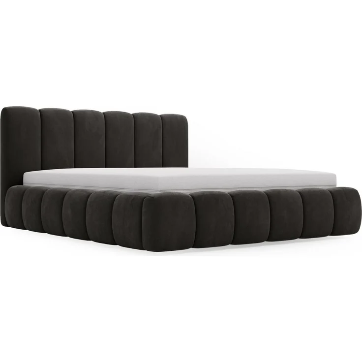 GRAINGOLD Cloud Bett 120x200, Polsterbett ohne Bettkasten, Velvet-Stoff, mit Lattenrost, Anthrazit – Bild 2