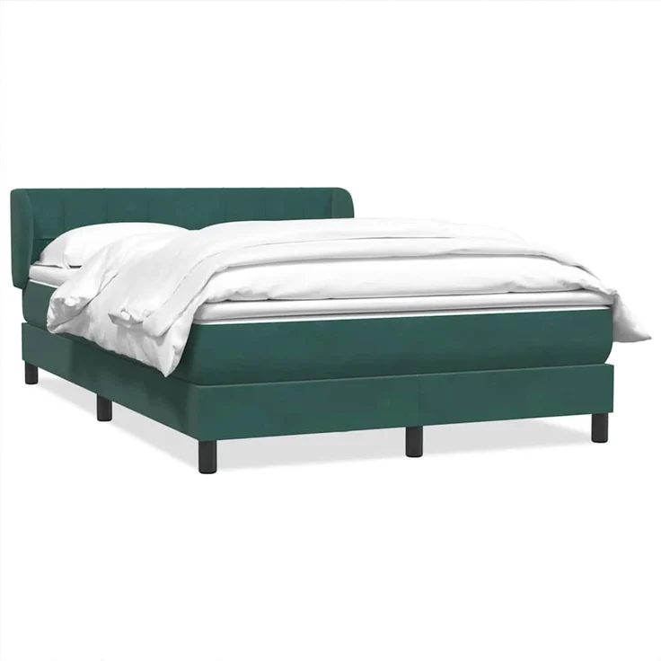 vidaXL Boxspringbett mit Matratze Dunkelgrün 160x220 cm Samt 3317574 – Bild 1