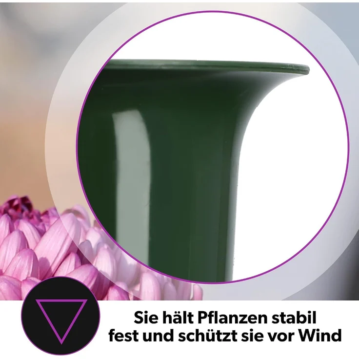 KADAX Vase, Fläschchen für Friedhof, angetriebener Grabstein, 23 cm, Grabstein für Blumen, Grün – Bild 6