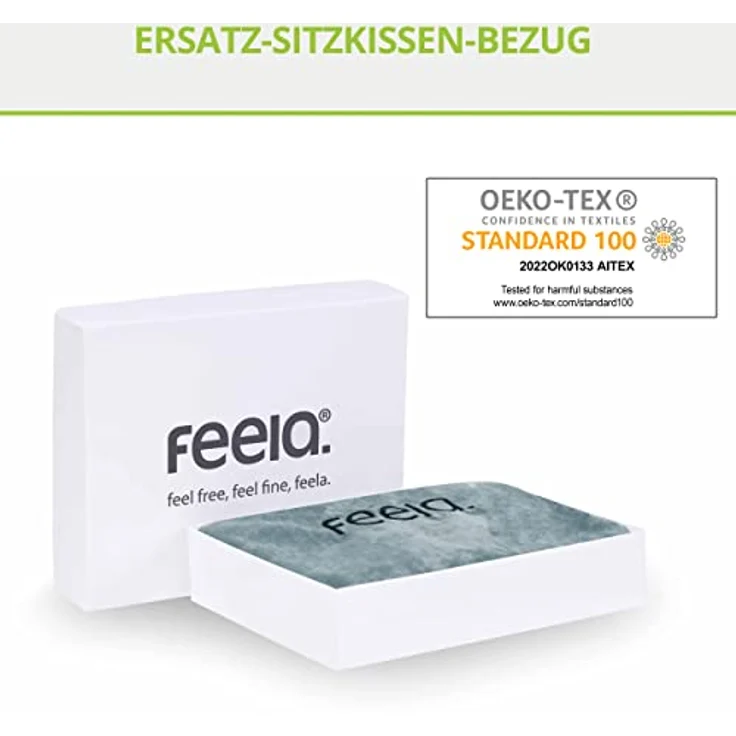 feela.® Sitzkissen-Bezug für Orthopädisches Sitzkissen, Ersatz-Bezug in Silber aus Velboa – Bild 2