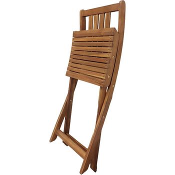 BURI 4 Balkonstühle Gartenstühle Akazienholz massiv & geölt, klappbar