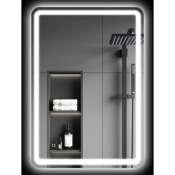 HOMCOM Badspiegel, Hartglas, Silber, 70 x 4 x 100 cm