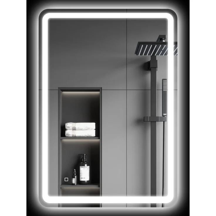 HOMCOM Badspiegel, Hartglas, Silber, 70 x 4 x 100 cm – Bild 1