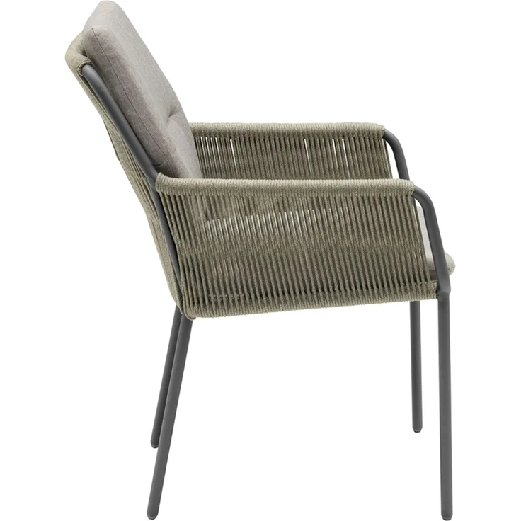Armlehnstuhl Concord Gartenstuhl mit Polster Balkonstuhl Rope Taupe – Bild 4