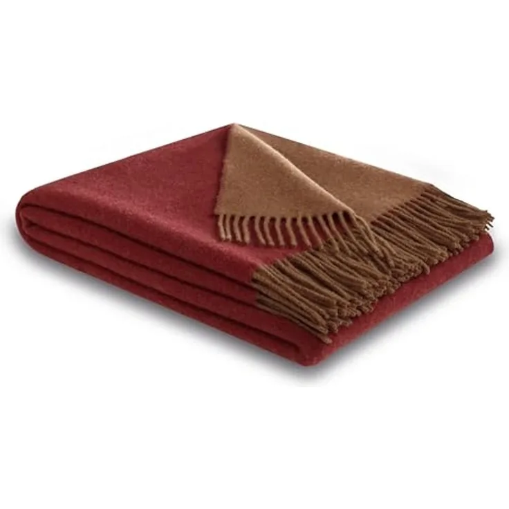 Wohndecke Soft Impression im Doubleface-Look, Biederlack, Wolle-Kaschmir-Mix