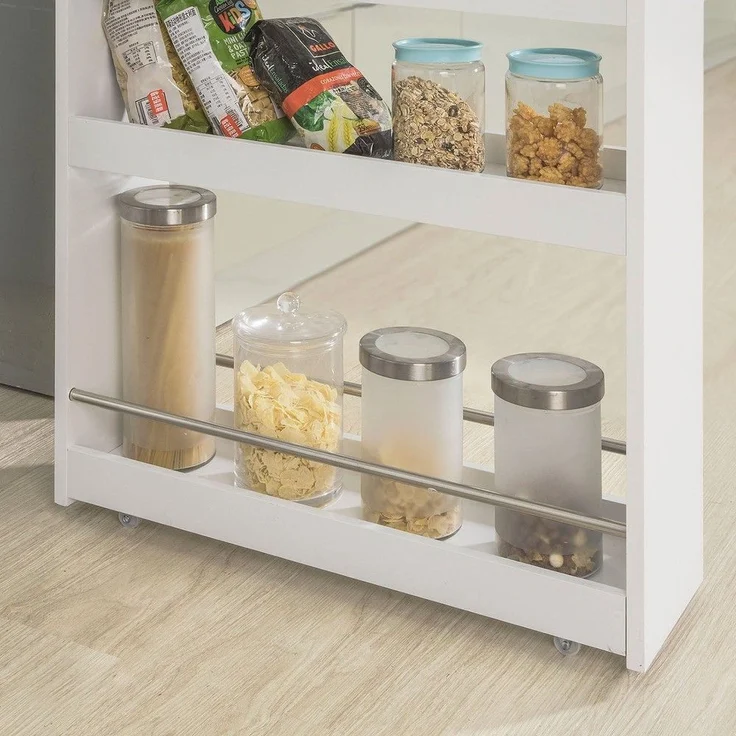 SoBuy NSR01-W Küchenwagen, MDF, Lackiert, Weiß, 60 x 82 x 18 cm – Bild 6