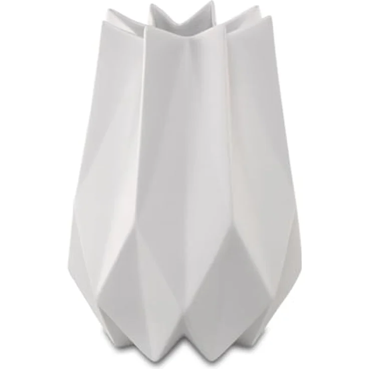Goebel Polygono Star Vase 27 cm, weiße Porzellanvase mit moderner Dreieck-Fragmentierung – Bild 1