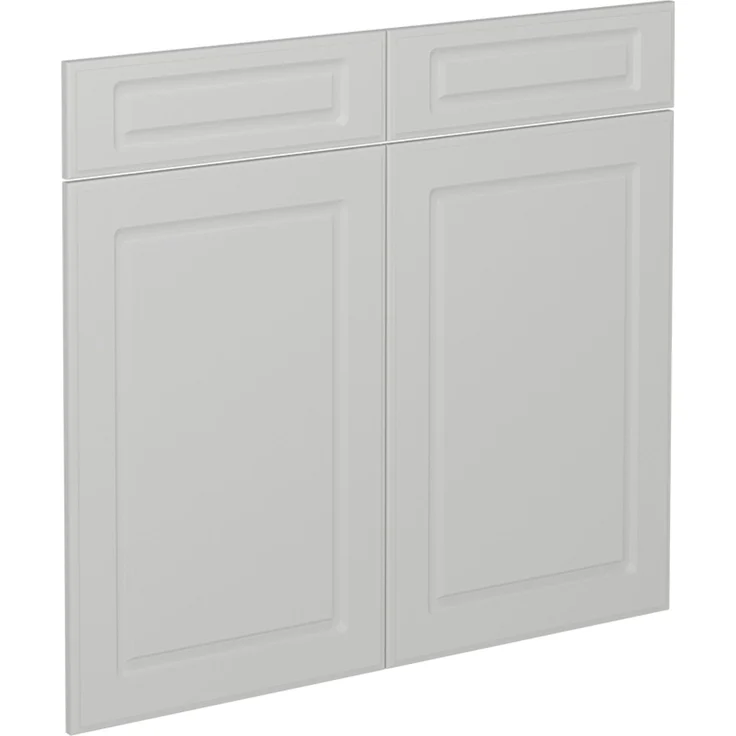 Küchenfront R-Line Weiß Landhaus 79.2 x 70.8 cm Möbelfront für den Schubladenunterschrank Vicco – Bild 1