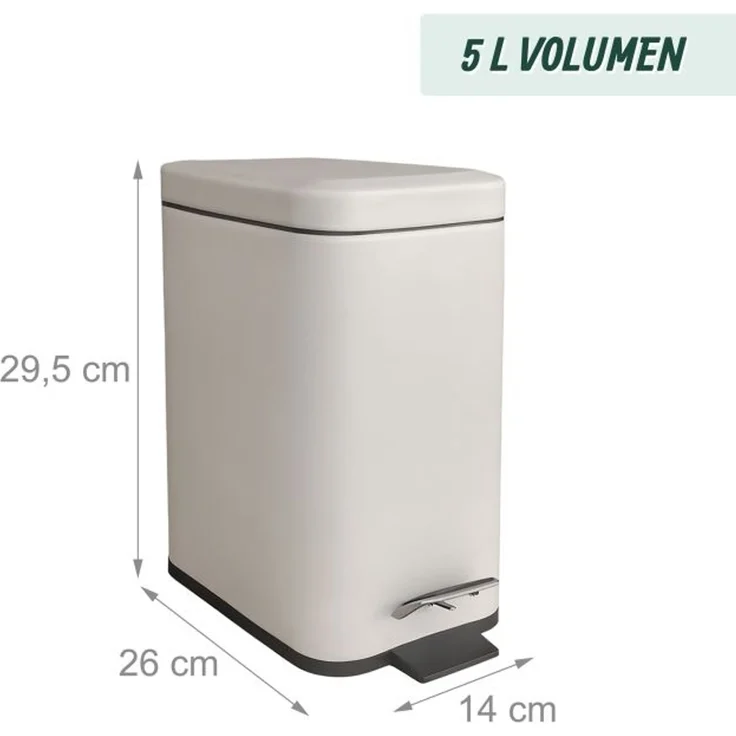 Relaxdays Bad Mülleimer 5 l Softclose – Bild 4
