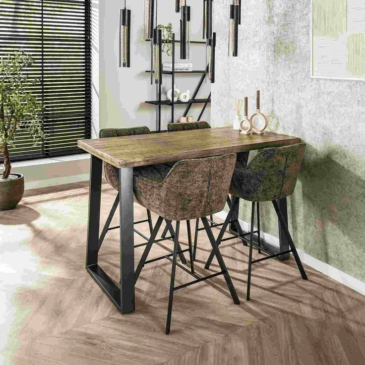 Barhocker Spinras 2er-Set, Webstoff mit Armlehne, modern drehbar, Taupe, gepolstert – Bild 4
