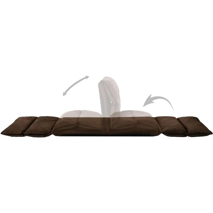 vidaXL Bodenstuhl Faltbar Braun Mikrofaser [325258] – Bild 8