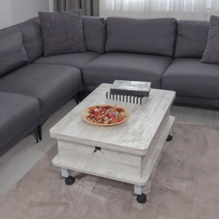 Skye Decor 'Dy Adt - Antique White' Couchtisch, Antikweiß, 120 x 70 x 90 cm