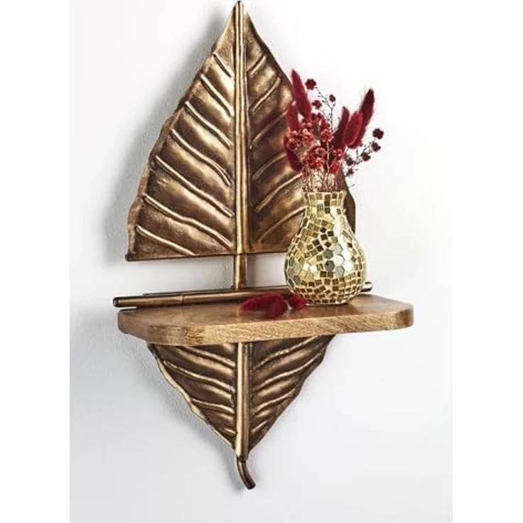 Kobolo Regal Wandregal Hängeregal Blatt ELENA mit Ablage, Stück 1-tlg, 26Lx15Bx46H cm – Bild 4