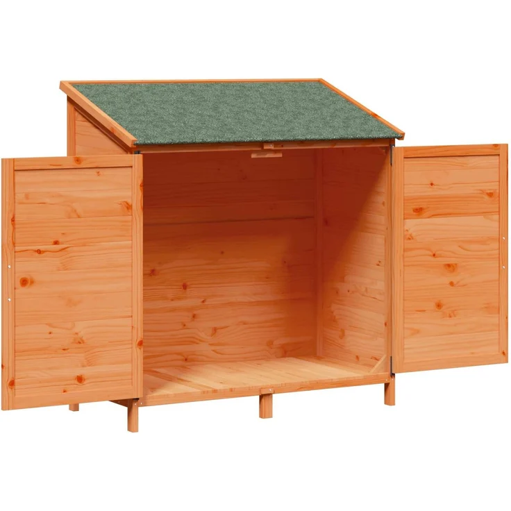 vidaXL Gartenschuppen mit Dach mit Schloss Braun 106,5 x 56 x 113,5 cm 42033443 – Bild 4