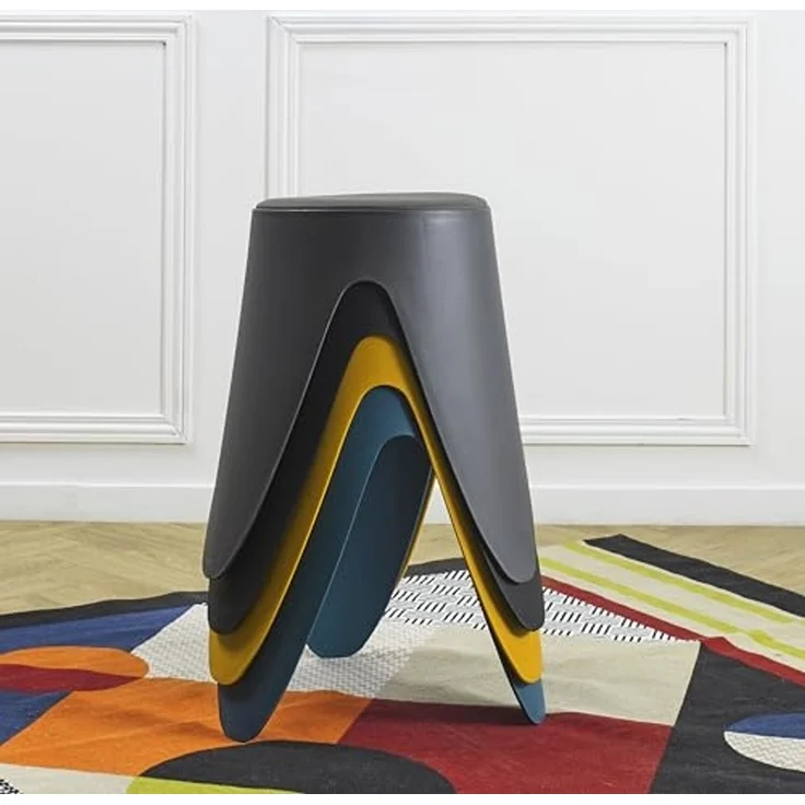 HOME DECO FACTORY, HD0295, Senfgelber Eve-Hocker, Les P'Tits Prix, Zeitgenössisch, Möbel, Sitz, Bank und Hocker, 30x46x30 cm, Sitzhöhe 46 cm, Senfgelb – Bild 7