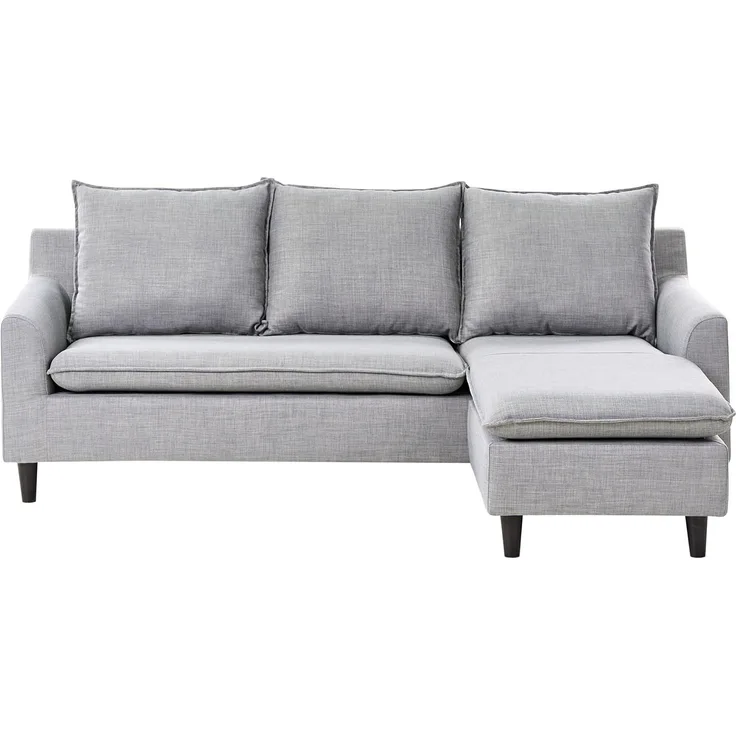 Ecksofa Polsterbezug hellgrau ELVENES