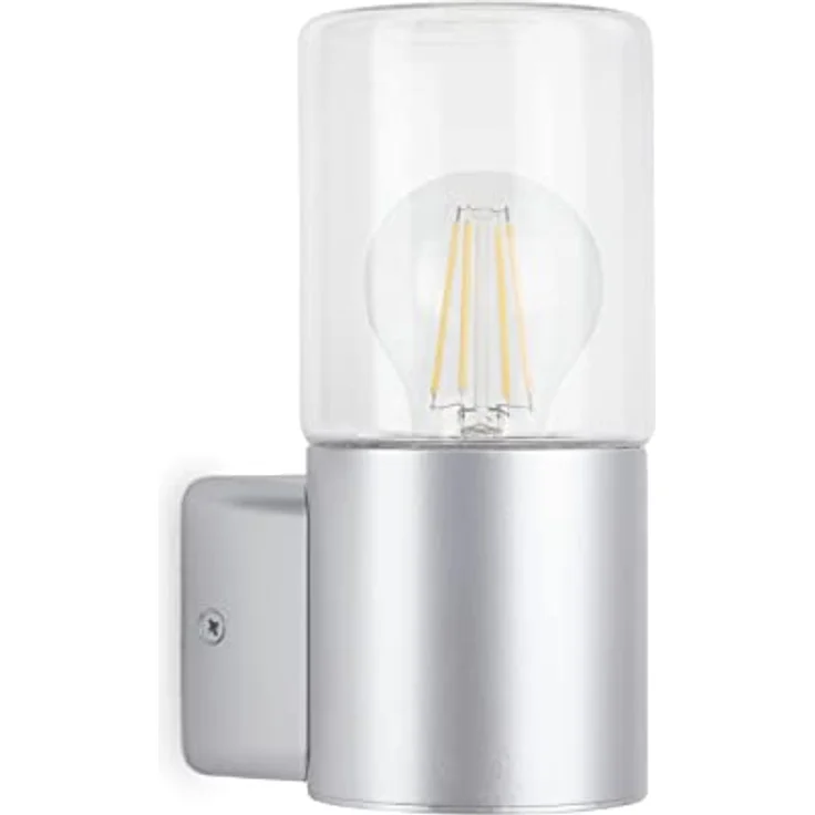 TELEFUNKEN Außenleuchte 320504TF, Wandleuchte IP44 mit E27 Fassung, max. 12W, Silberfarbig, 195x85x110 mm – Bild 1