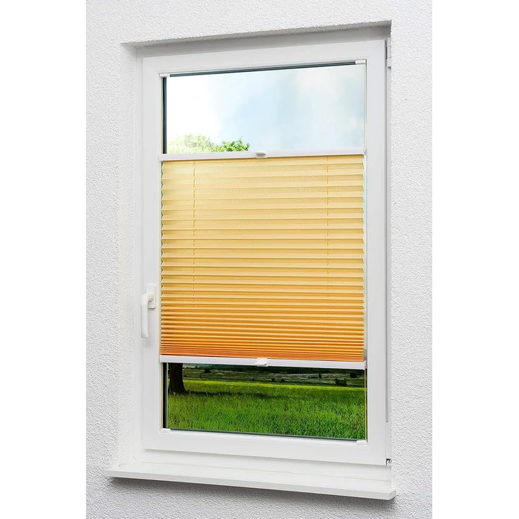 Lysel - Qualitätsplissee Crush Tageslicht apricot - Plissee in der Größe (BxH) 110cm * 130cm – Bild 1