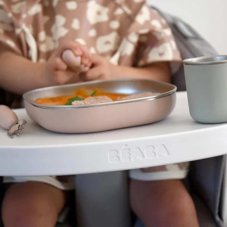 BÉABA Baby-Essensset Edelstahl 3-teilig – Glas + 2 Teller mit Silikonhülle, Mikrowellen- & Spülmaschinengeeignet, Leicht, Bruchsicher & Rutschfest – Farbe Barbapapa – Bild 9