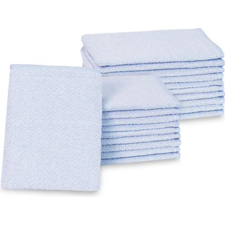 ZOLLNER 20er Set Waschhandschuhe, 70% Baumwolle, 30% Polyester, 16x22 cm, blau – Bild 1