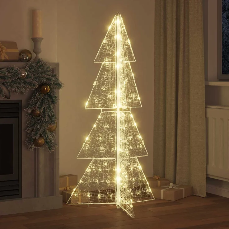 vidaXL Weihnachtsbaum Warmes Weiß 150 cm Acryl 160 LEDs 42019206 – Bild 3