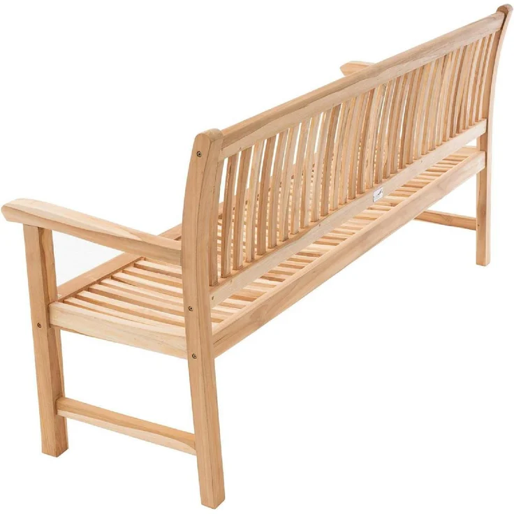 VCM Gartenbank 3-Sitzer aus massivem Teakholz, witterungsbeständig, 180 cm, natur