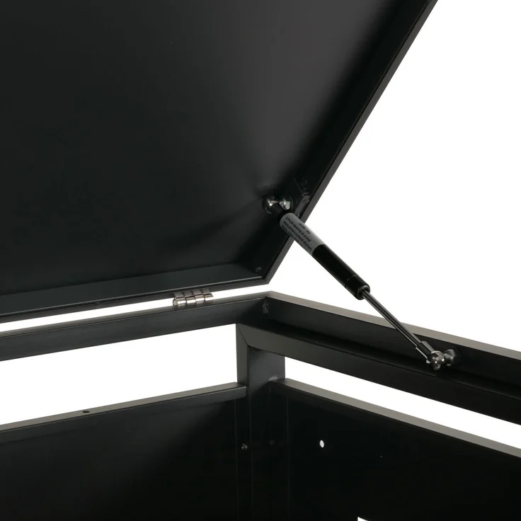 3er-Mülltonnenverkleidung HWC-E83, Mülltonnenbox Mülltonnenabdeckung, erweiterbar 117x197x80cm ~ anthrazit, Stahl 75kg – Bild 7