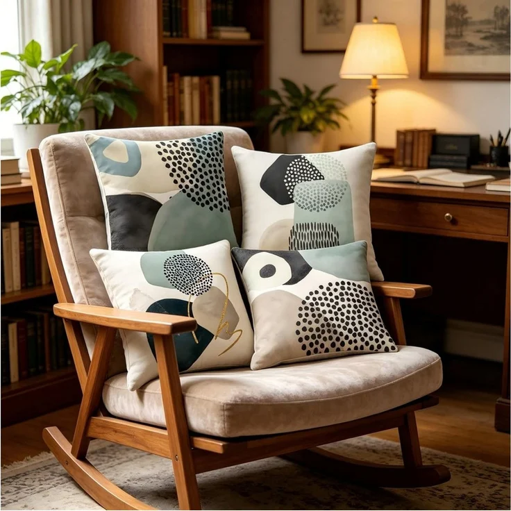 Diwzbyn Kissenbezüge 4er Set Kunst Outdoor Kissenbezug 45x45cm Dekokissen Gartenkissen, (4 Stück), ästhetische Deko für Couch und Wohnraum – Bild 3