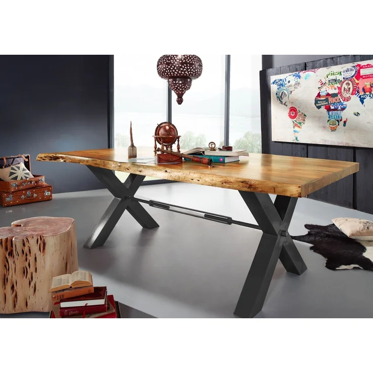Esstisch Akazie 200x110x76 natur lackiert IRON LABEL #186 – Bild 8