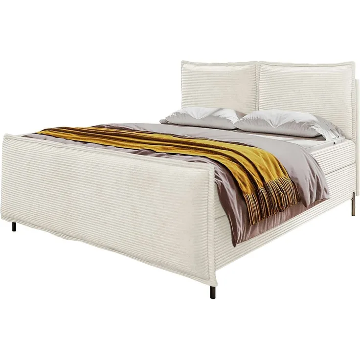Boxspringbett Elysio Plus - Cordstoff - creme - 160x200 cm