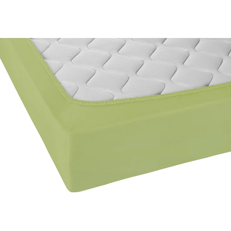 Castell Jersey-Stretch-Spannbetttuch, Pistaziengrün, 1x 90x190 cm - 100x200 cm, 90x200 cm – Bild 2