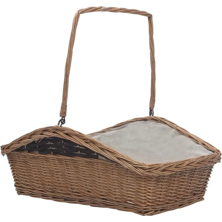 vidaXL Holzkorb mit Tragegriff 61,5 × 46,5 × 58 cm Braun Weide 286989