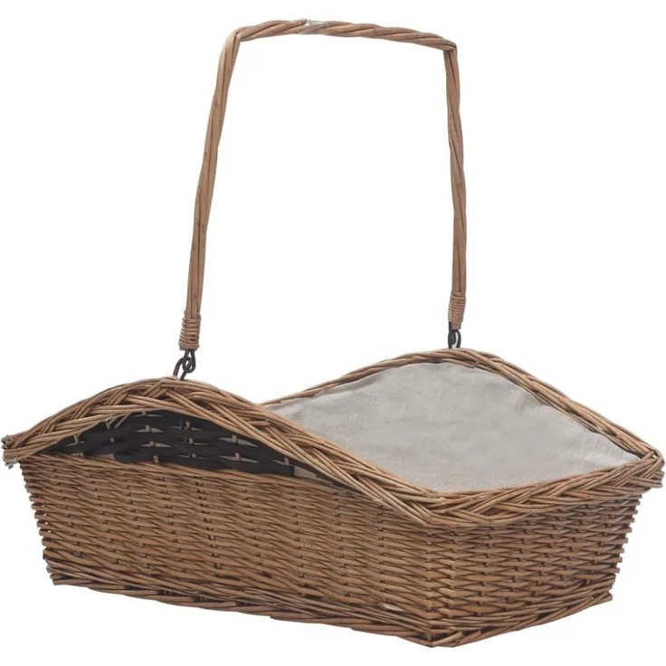 vidaXL Holzkorb mit Tragegriff 61,5 × 46,5 × 58 cm Braun Weide 286989 – Bild 1