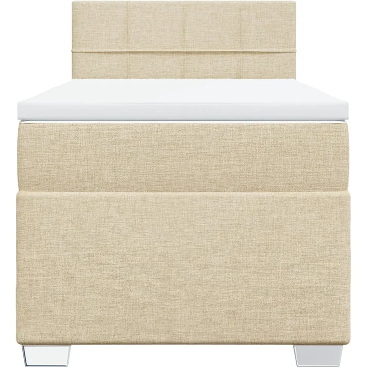 vidaXL Boxspringbett mit Matratze Creme 90x200 cm Stoff 3285776 – Bild 4