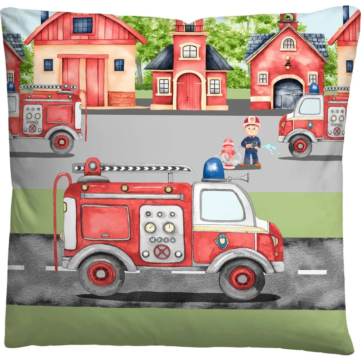 biberna Feinbiber Bettwäsche 0004523 FEUERWEHR, pistaziengrün, 1x 135x200 cm + 1x 80x80 cm – Bild 3