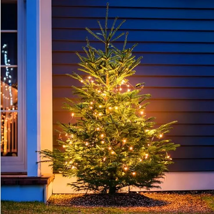 Spetebo LED Lichterkette EXTRA warm weiß, 200 LED, 4m, 8 Leuchtfunktionen, Weihnachts Beleuchtung mit Speicherchip, für Innen und Außen – Bild 4