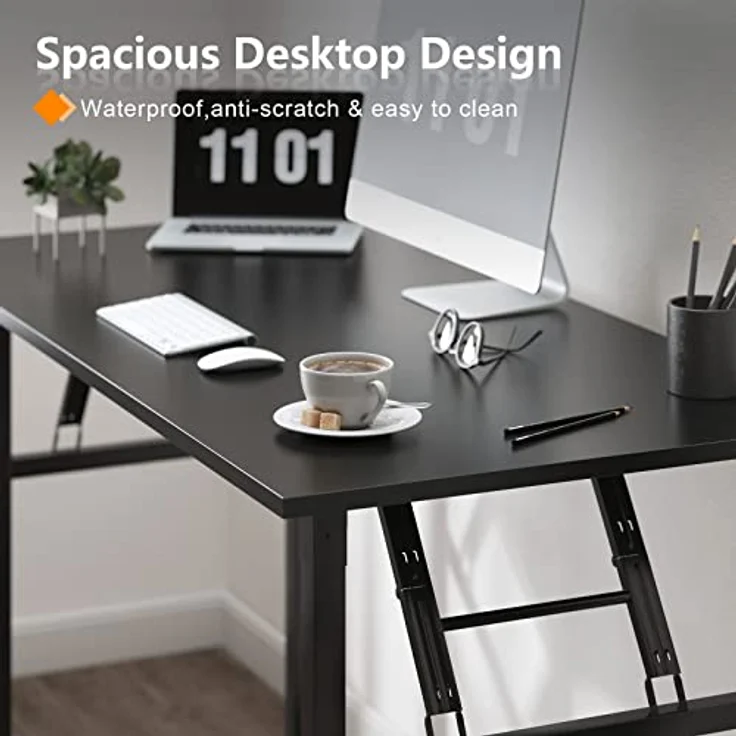 SogesHome Klapptisch Computertisch 100 x 60 x 75 cm PC Tisch Schreibtisch Bürotisch Büroarbeitsplatz für Home Office Verwendung Schreibtisch Esstisch Konferenztisch – Bild 4